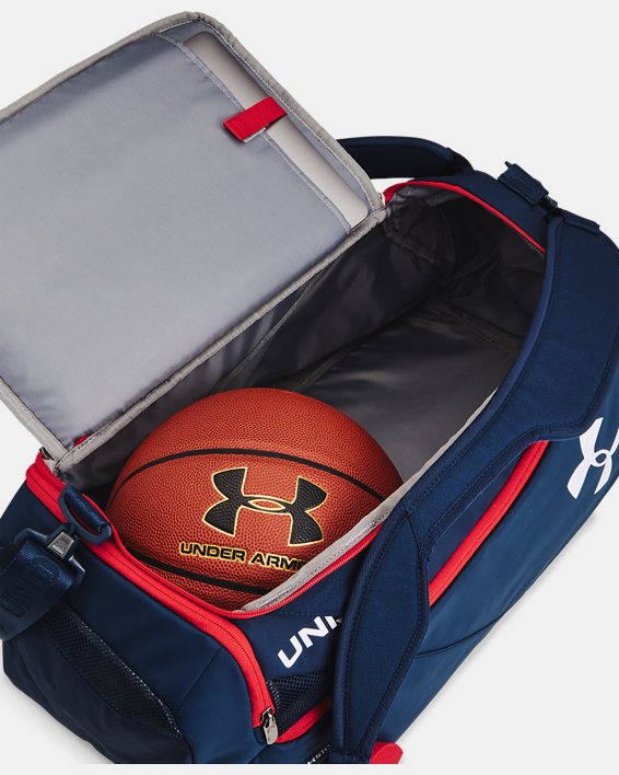Unisex UA Contain Duo SM Backpack Duffle, Blue, pdpMainDesktop image number 3